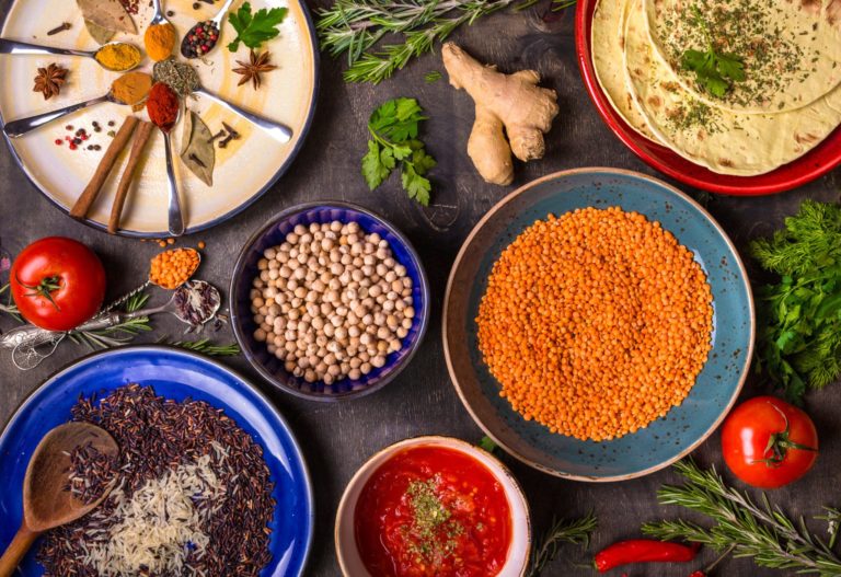 Ingredients for indian or eastern cuisine
